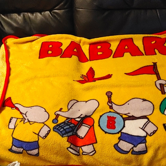 🌺Vintage🌺Babar Parade Plush Fleece Throw - Picture 2 of 7
